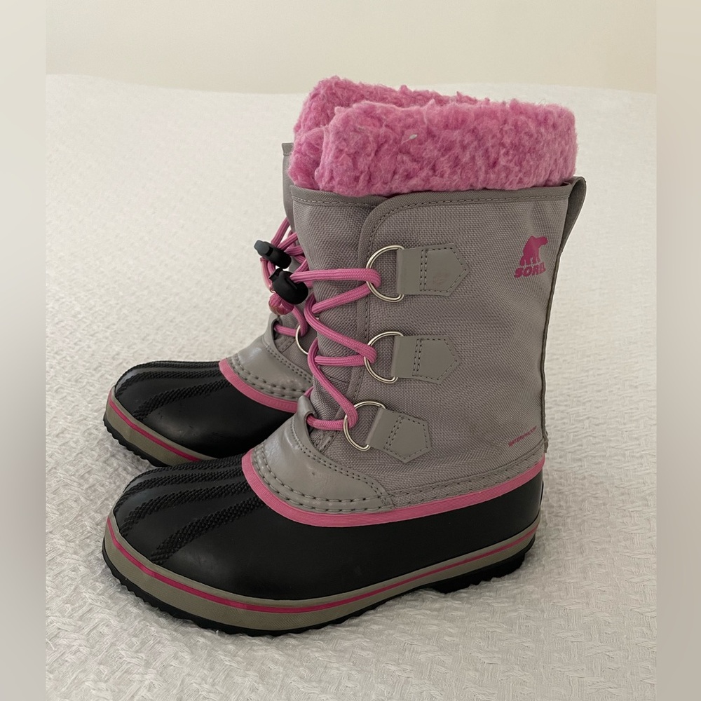 Sorel Kids' Pink and Gray Snow Boots